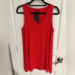 Krisa Elegant Red Sleeveless Dress